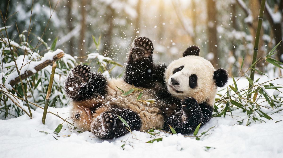 网红熊猫视频 - 大熊猫雪地嬉戏视频在线观看